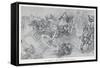 Persian War Chariots Charge Against Alexander the Great-Andre Castaigne-Framed Stretched Canvas