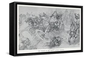 Persian War Chariots Charge Against Alexander the Great-Andre Castaigne-Framed Stretched Canvas