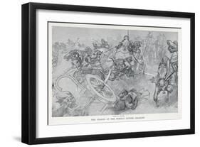 Persian War Chariots Charge Against Alexander the Great-Andre Castaigne-Framed Art Print