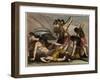 Persian Wars Battle of Thermopylae 480 BC The Spartan king Leonidas and his men fall in the battle-French School-Framed Giclee Print