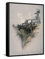 Persian Water-Wheel, Used For Irrigation in Nubia-David Roberts-Framed Stretched Canvas