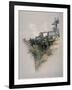 Persian Water-Wheel, Used For Irrigation in Nubia-David Roberts-Framed Giclee Print