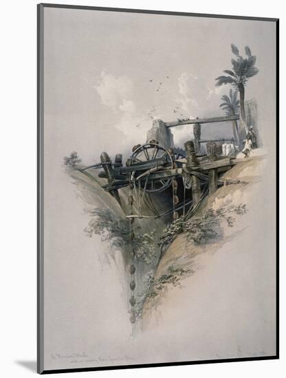 Persian Water-Wheel, Used For Irrigation in Nubia-David Roberts-Mounted Giclee Print