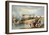 Persian Wheel Raising Water from the Sutlej River, Punjab, 1842-James Atkinson-Framed Giclee Print