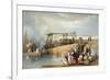 Persian Wheel Raising Water from the Sutlej River, Punjab, 1842-James Atkinson-Framed Giclee Print