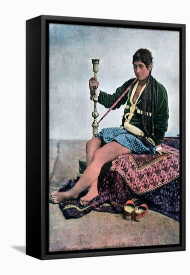 Persian Woman Smoking in Kalgan, C1890-null-Framed Stretched Canvas