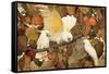 Persimmons and Cockatoos-Jesse Arms Botke-Framed Stretched Canvas