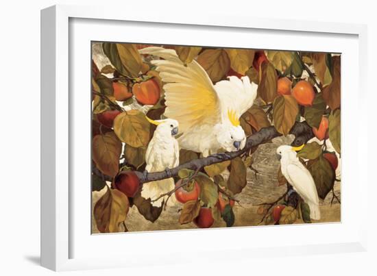 Persimmons and Cockatoos-Jesse Arms Botke-Framed Art Print