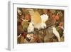 Persimmons and Cockatoos-Jesse Arms Botke-Framed Art Print