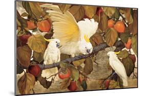 Persimmons and Cockatoos-Jesse Arms Botke-Mounted Art Print