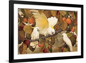 Persimmons and Cockatoos-Jesse Arms Botke-Framed Art Print