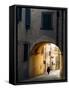 Person and Archway, Panzano, Chianti Region, Tuscany, Italy-Janis Miglavs-Framed Stretched Canvas