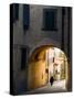 Person and Archway, Panzano, Chianti Region, Tuscany, Italy-Janis Miglavs-Stretched Canvas