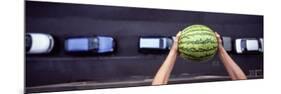 Person Dropping a Watermelon from High Above onto a Street-null-Mounted Premium Photographic Print