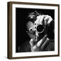 Person Holding Camera to Face. Winner of Life Photo Contest. We Do Not Have a Name-Andreas Feininger-Framed Photographic Print