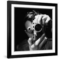 Person Holding Camera to Face. Winner of Life Photo Contest. We Do Not Have a Name-Andreas Feininger-Framed Photographic Print