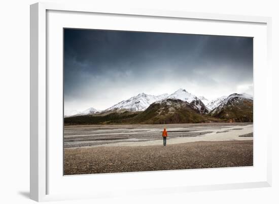 Person Looking At River In Alaska-Lindsay Daniels-Framed Photographic Print