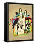 Person Making Peace Symbol, Butterflies and Dove in Background-New Vision Technologies Inc-Framed Stretched Canvas