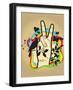 Person Making Peace Symbol, Butterflies and Dove in Background-New Vision Technologies Inc-Framed Photographic Print