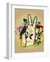 Person Making Peace Symbol, Butterflies and Dove in Background-New Vision Technologies Inc-Framed Photographic Print