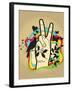 Person Making Peace Symbol, Butterflies and Dove in Background-New Vision Technologies Inc-Framed Photographic Print