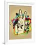 Person Making Peace Symbol, Butterflies and Dove in Background-New Vision Technologies Inc-Framed Photographic Print