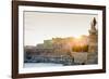 Person photographing the Grand Harbour in Valletta at dusk. Valletta, Malta, Mediterranean, Europe-Martin Child-Framed Photographic Print