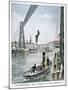 Person Plunges 55 Metres from Portside, Rouen, 1901-null-Mounted Giclee Print