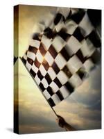 Person's Hand Waving a Checkered Flag-null-Stretched Canvas