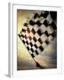 Person's Hand Waving a Checkered Flag-null-Framed Photographic Print