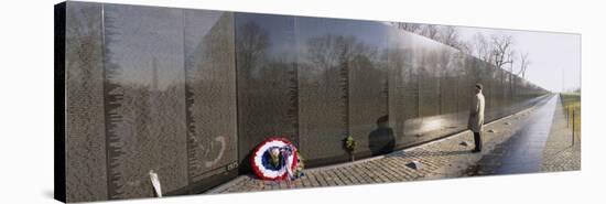 Person Standing in Front of a War Memorial, Vietnam Veterans Memorial, Washington D.C., USA-null-Stretched Canvas
