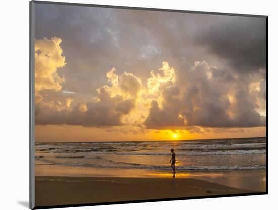 Person walking on beach, South Padre Island.-Larry Ditto-Mounted Photographic Print