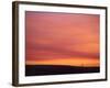 Person Watching the Sunset from Sand Dune on Coast, Oregon Dunes National Recreation Area, Oregon-Steve Terrill-Framed Photographic Print