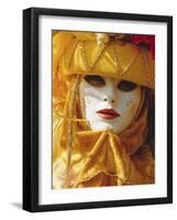 Person Wearing Masked Carnival Costume, Venice Carnival, Venice, Veneto, Italy-Bruno Morandi-Framed Photographic Print