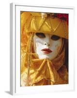 Person Wearing Masked Carnival Costume, Venice Carnival, Venice, Veneto, Italy-Bruno Morandi-Framed Photographic Print