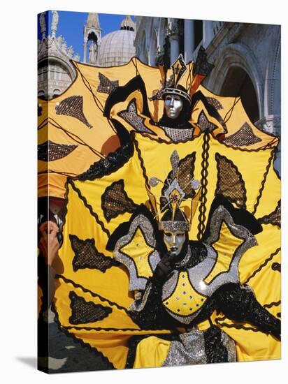 Person Wearing Masked Carnival Costume, Venice Carnival, Venice, Veneto, Italy-Bruno Morandi-Stretched Canvas