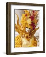 Person Wearing Masked Carnival Costume, Venice Carnival, Venice, Veneto, Italy-Bruno Morandi-Framed Photographic Print