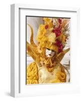 Person Wearing Masked Carnival Costume, Venice Carnival, Venice, Veneto, Italy-Bruno Morandi-Framed Photographic Print