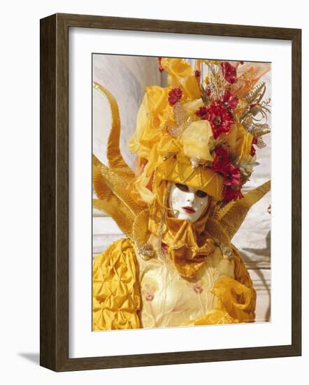 Person Wearing Masked Carnival Costume, Venice Carnival, Venice, Veneto, Italy-Bruno Morandi-Framed Photographic Print