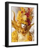 Person Wearing Masked Carnival Costume, Venice Carnival, Venice, Veneto, Italy-Bruno Morandi-Framed Photographic Print