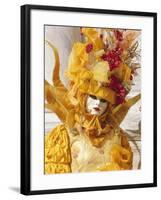 Person Wearing Masked Carnival Costume, Venice Carnival, Venice, Veneto, Italy-Bruno Morandi-Framed Photographic Print