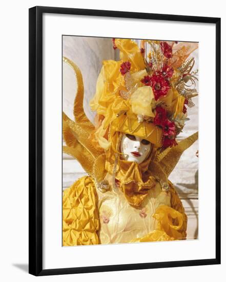 Person Wearing Masked Carnival Costume, Venice Carnival, Venice, Veneto, Italy-Bruno Morandi-Framed Photographic Print