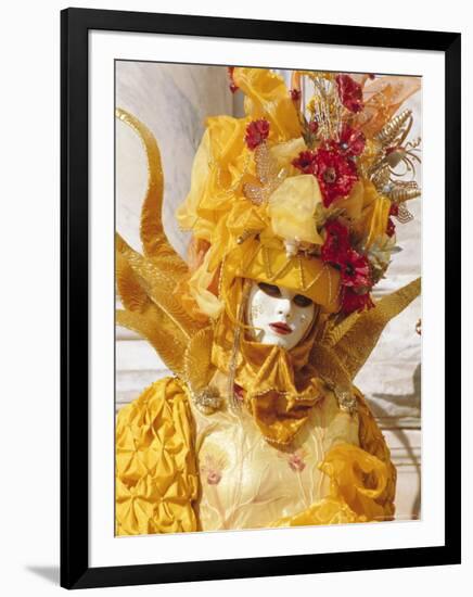 Person Wearing Masked Carnival Costume, Venice Carnival, Venice, Veneto, Italy-Bruno Morandi-Framed Photographic Print