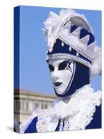 Person Wearing Masked Carnival Costume, Venice Carnival, Venice, Veneto, Italy-Bruno Morandi-Stretched Canvas