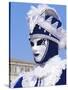 Person Wearing Masked Carnival Costume, Venice Carnival, Venice, Veneto, Italy-Bruno Morandi-Stretched Canvas