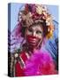 Person Wearing Masked Carnival Costume, Venice Carnival, Venice, Veneto, Italy-Bruno Morandi-Stretched Canvas