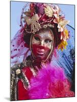 Person Wearing Masked Carnival Costume, Venice Carnival, Venice, Veneto, Italy-Bruno Morandi-Mounted Photographic Print