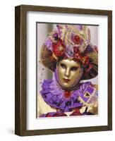 Person Wearing Masked Carnival Costume, Venice Carnival, Venice, Veneto, Italy-Bruno Morandi-Framed Photographic Print