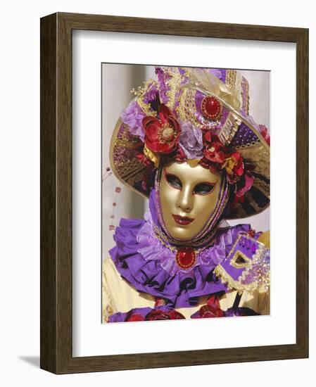 Person Wearing Masked Carnival Costume, Venice Carnival, Venice, Veneto, Italy-Bruno Morandi-Framed Photographic Print