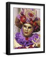 Person Wearing Masked Carnival Costume, Venice Carnival, Venice, Veneto, Italy-Bruno Morandi-Framed Photographic Print